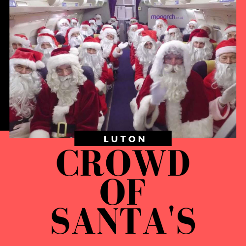 crowd of santas